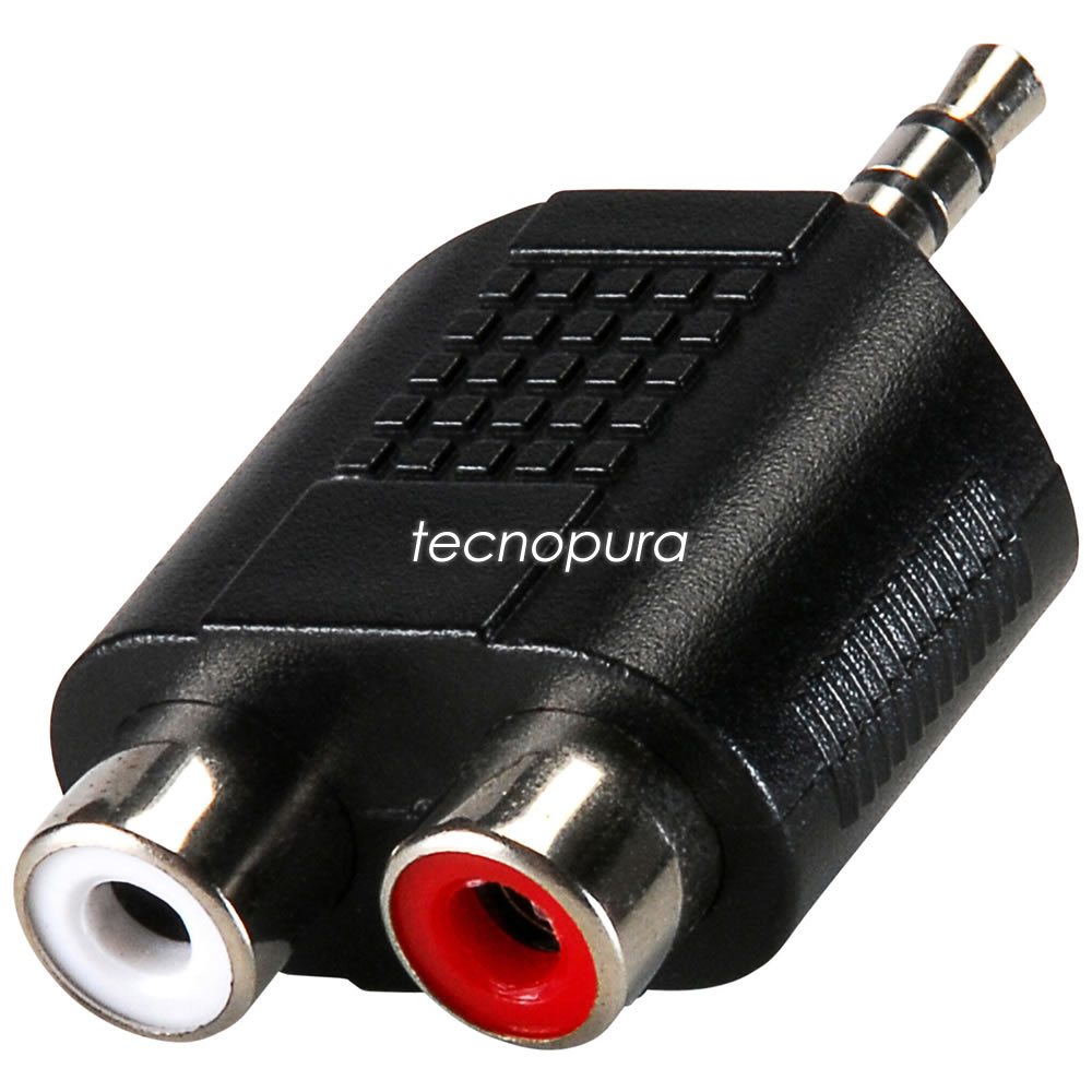 Adaptador RCA a Jack 3.5mm para Audio Tipo RCA Macho a 3.5mm Hembra