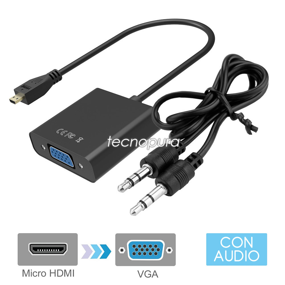 Convertidor de HDMI a VGA con audio 3.5 Convertidor HDMI/VGA, HDMI