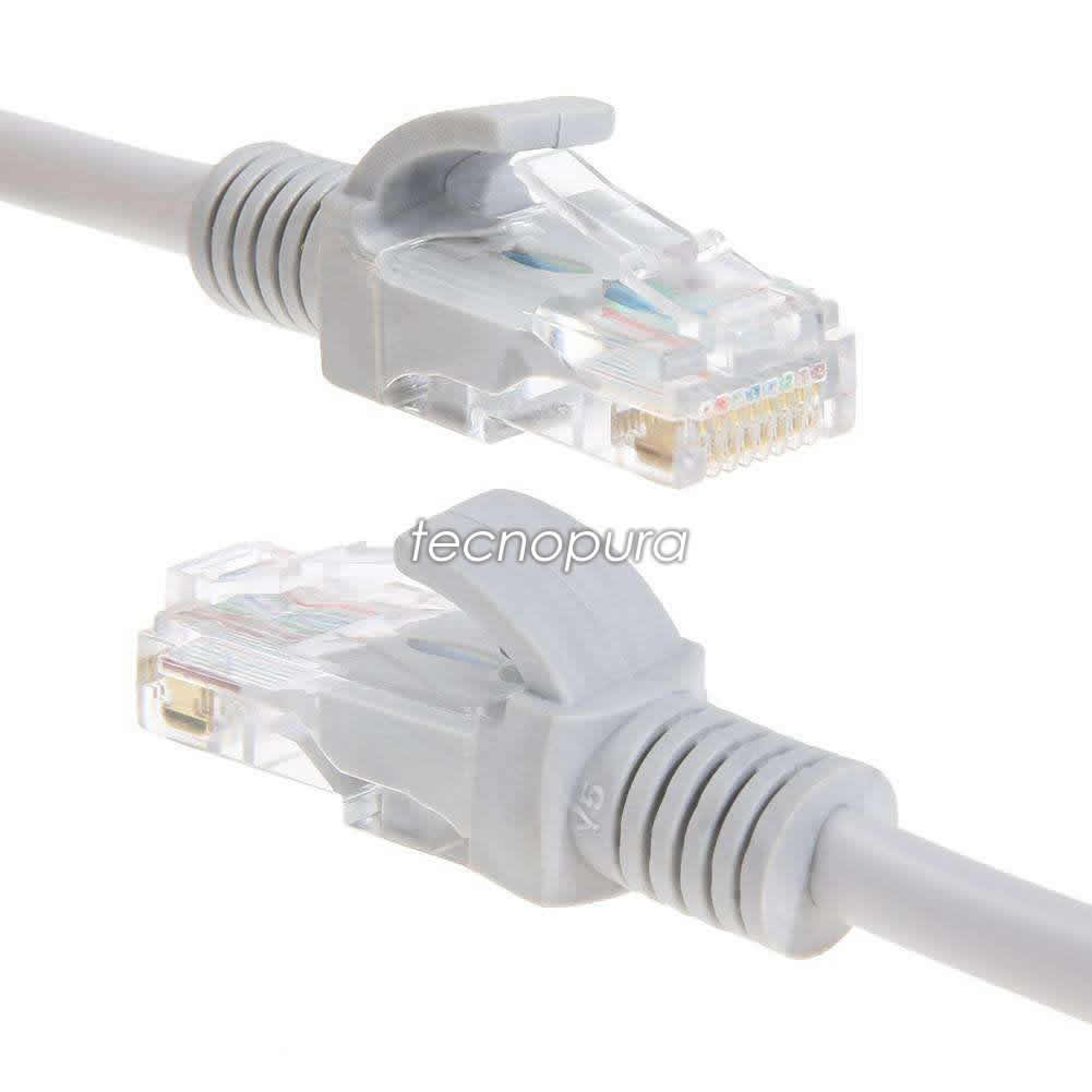 Cable de red RJ45 UTP Cat5e Ethernet / Patch cord de 5 metros - Tecnopura