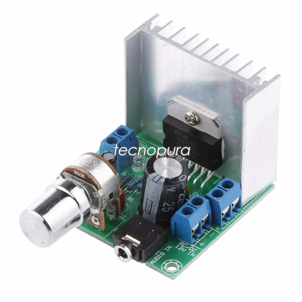 Módulo amplificador audio estéreo de dos canales TDA7297 - Tecnopura