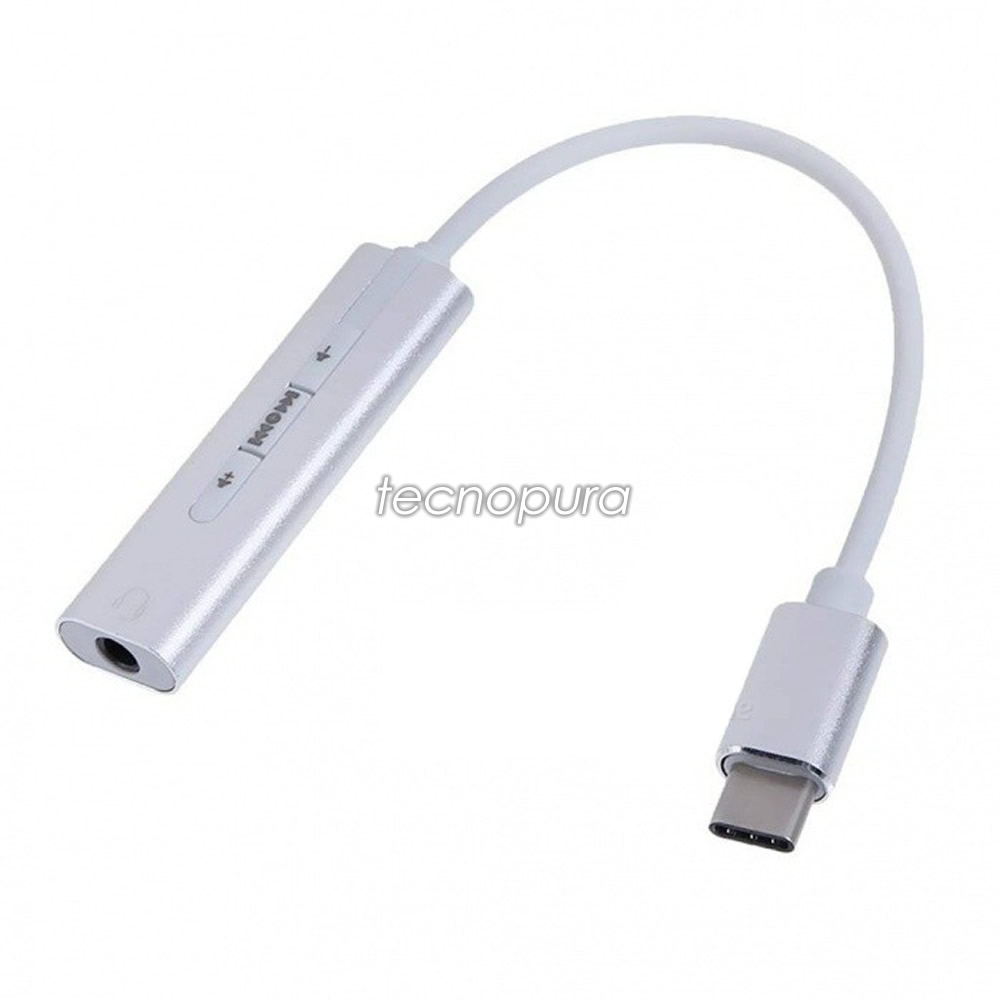 Tarjeta sonido 7.1 canales a USB 3.1 tipo C / Cable adaptador en aluminio -  Tecnopura