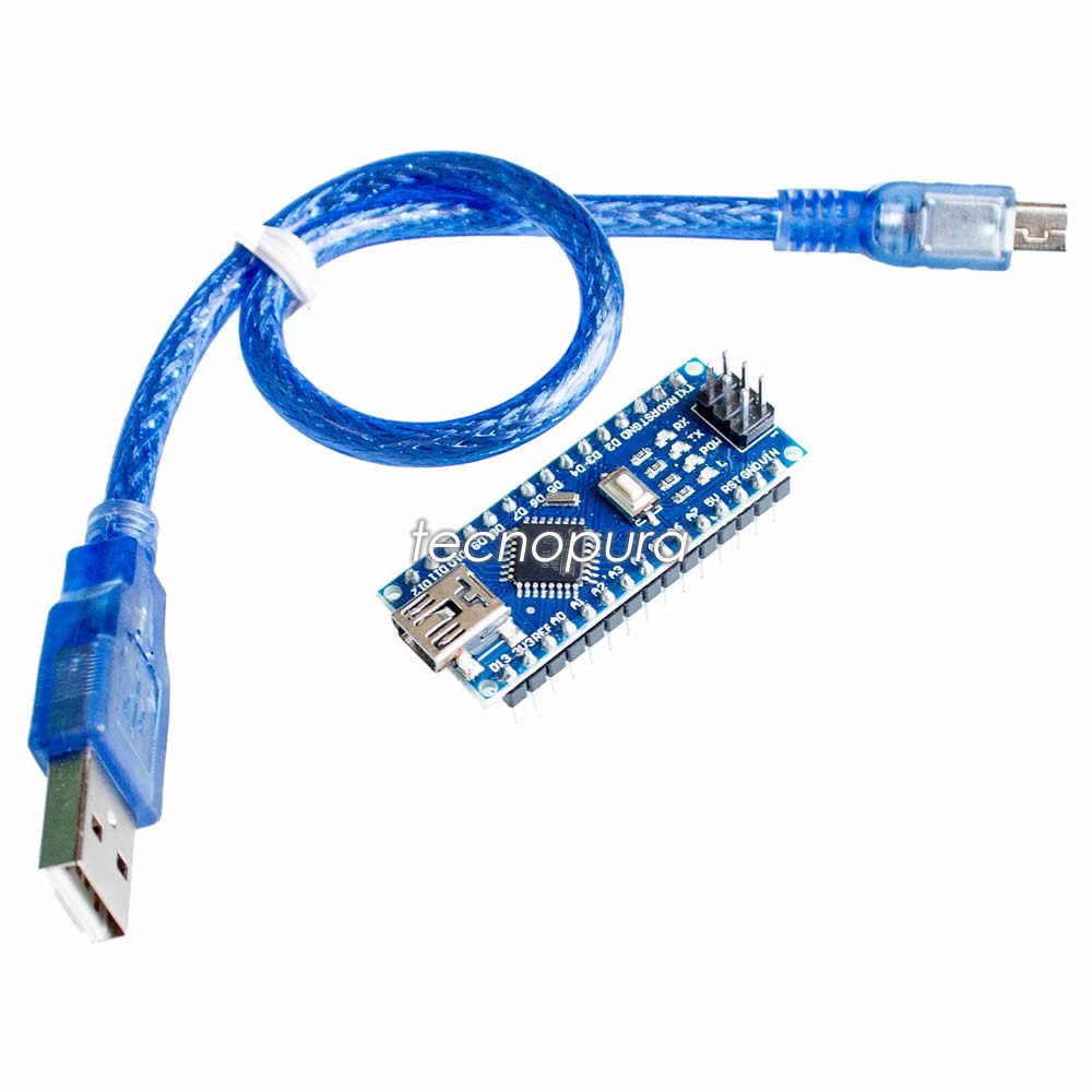 Placa de desarrollo Nano v3.0 Atmega328 5v CH340 compatible Arduino + Cable  USB - Tecnopura