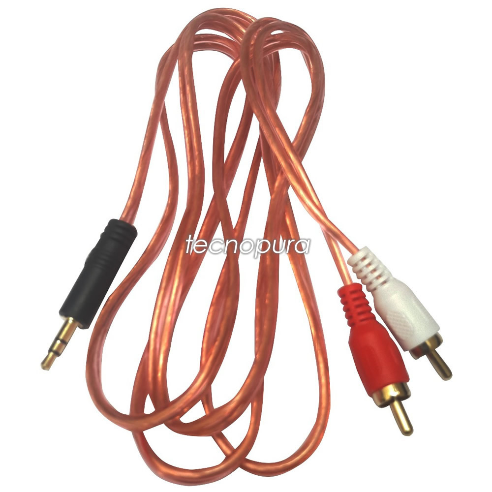 Cable De Audio Con 1 Plug 3.5mm Tipo Macho A 2 Rca Tipo Macho