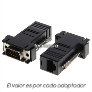 Convertidor Adaptador Extensor Vga Por Cable De Red Utp Rj Tecnopura