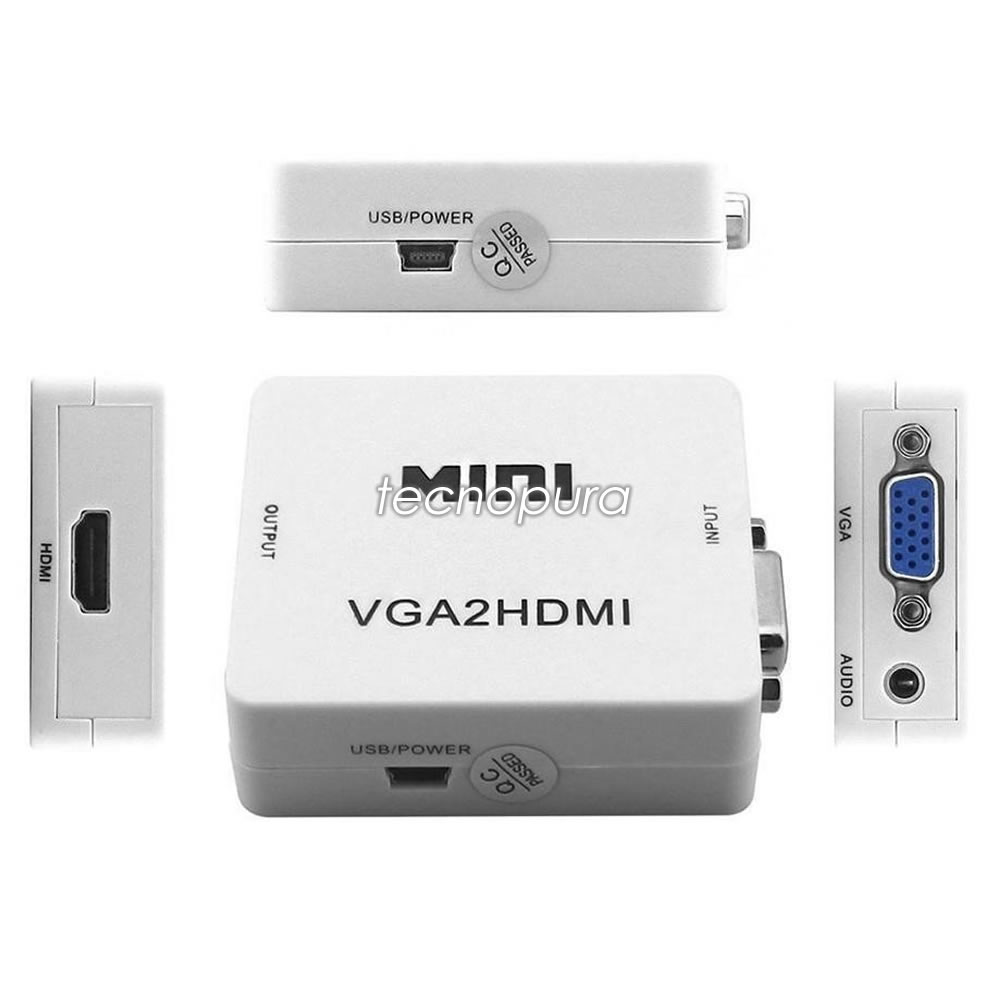 Convertidor / Adaptador Vga A Hdmi + Audio - Pc Y Portátiles - HEPA  Tecnología - Tienda Online